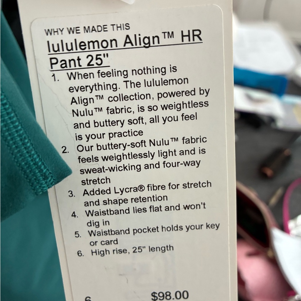 lululemon athletica Align HR Pant 25" - Green/ Teal